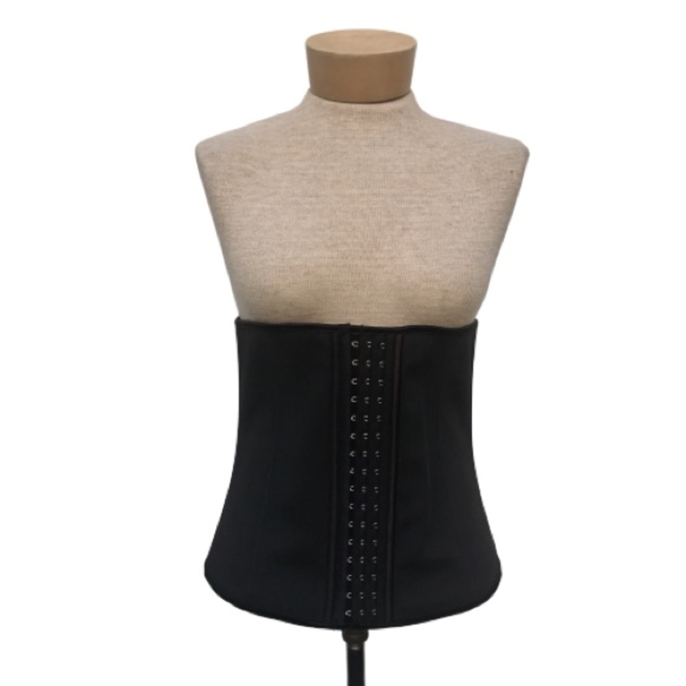 NWOT Solid Black Under Bust Waist Cincher Corset L